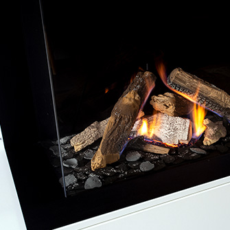 gas log fire
